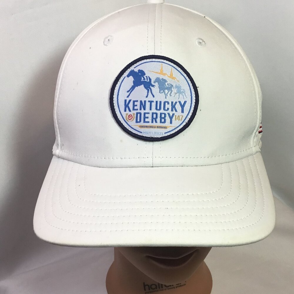 VINEYARD VINES Hat KENTUCKY DERBY 147th White Embroidered Logo Horse Racing